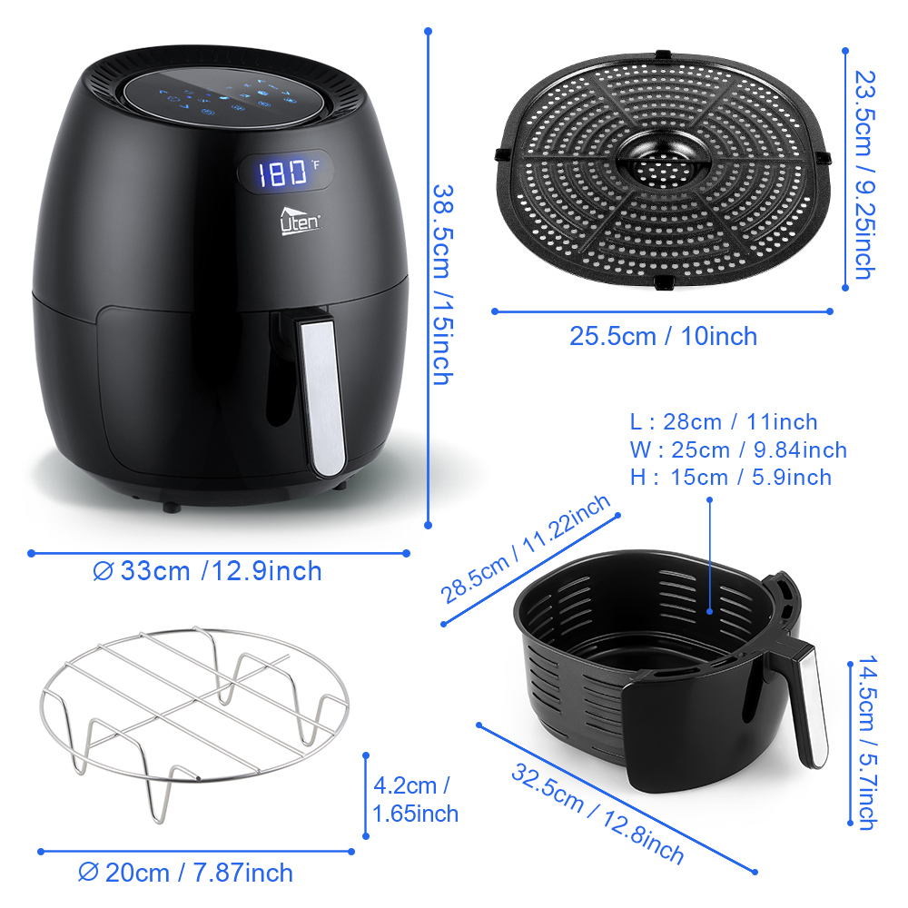 AIRFRYER FRITEUSE XXL-5L-1500W - PEMPEM