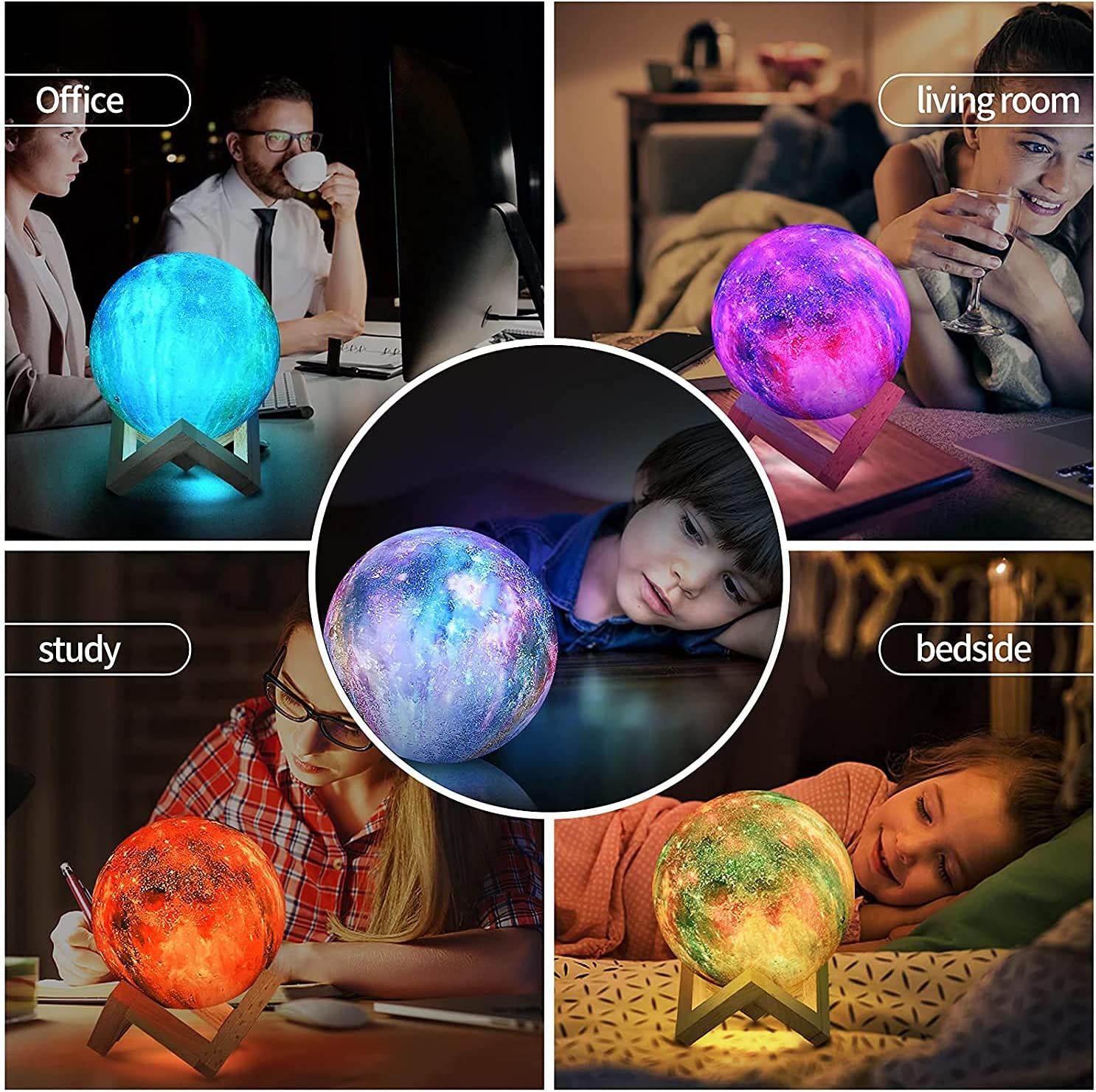 Kaufe 🎁 3D-Mondlampe - 15 cm - 16 Farben - Spralla ➡️ Online