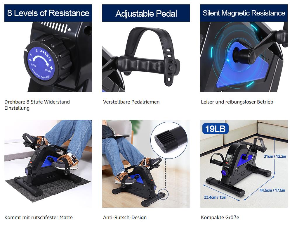LCD Mini Heimtrainer Arm und Beintrainer Bike Pedaltrainer mit Magnet 100kg  | eBay