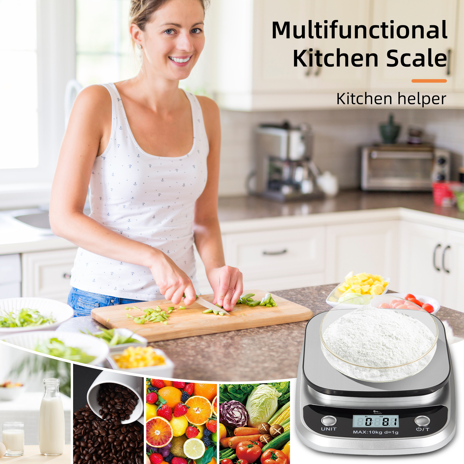 Digital Kitchen Scale Food Diet Scale Multifunction Weight Balance 22lb/10kg