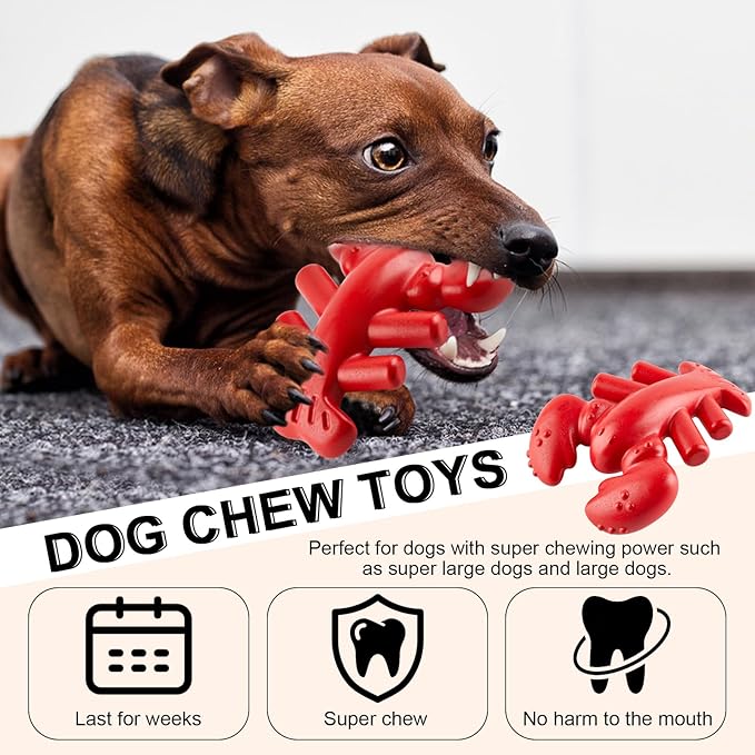 Dog Pet Chew Toys for Aggressive Chewers, Indestructible Tough Durable -  Lobster | eBay