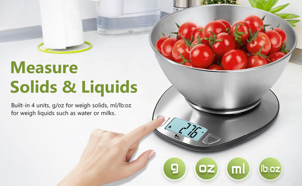 LCD Digital Kitchen Scale with Bowl Electronic Weight Diet Food Balance Cooking