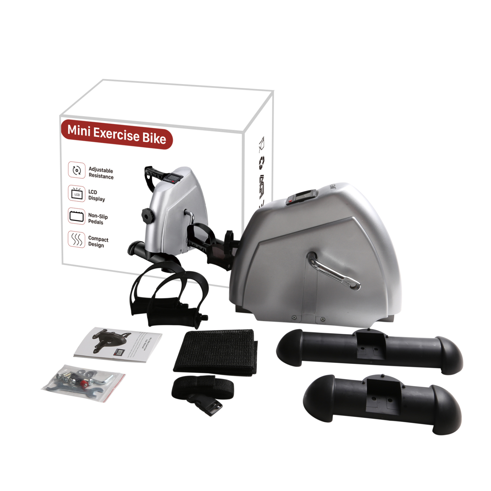 Mini Vélo D’appartement Himaly – Pédalier Compact Pour Bras/jambes, écran LCD, Résistance Réglable, Antidérapant, 4 Kg
