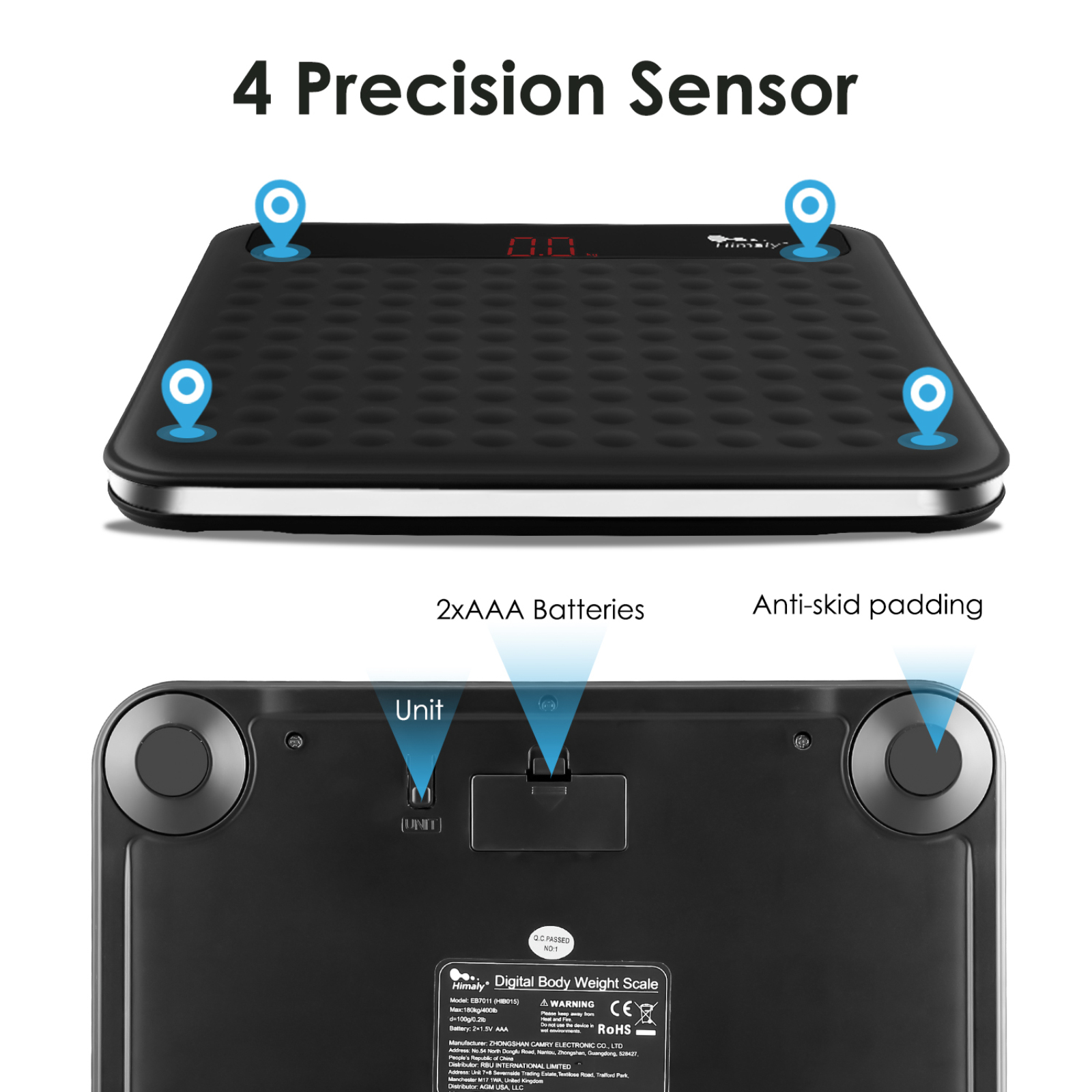 Himaly® Personenwaage Körperwaage LCD Waage Analysewaage Digital-waage