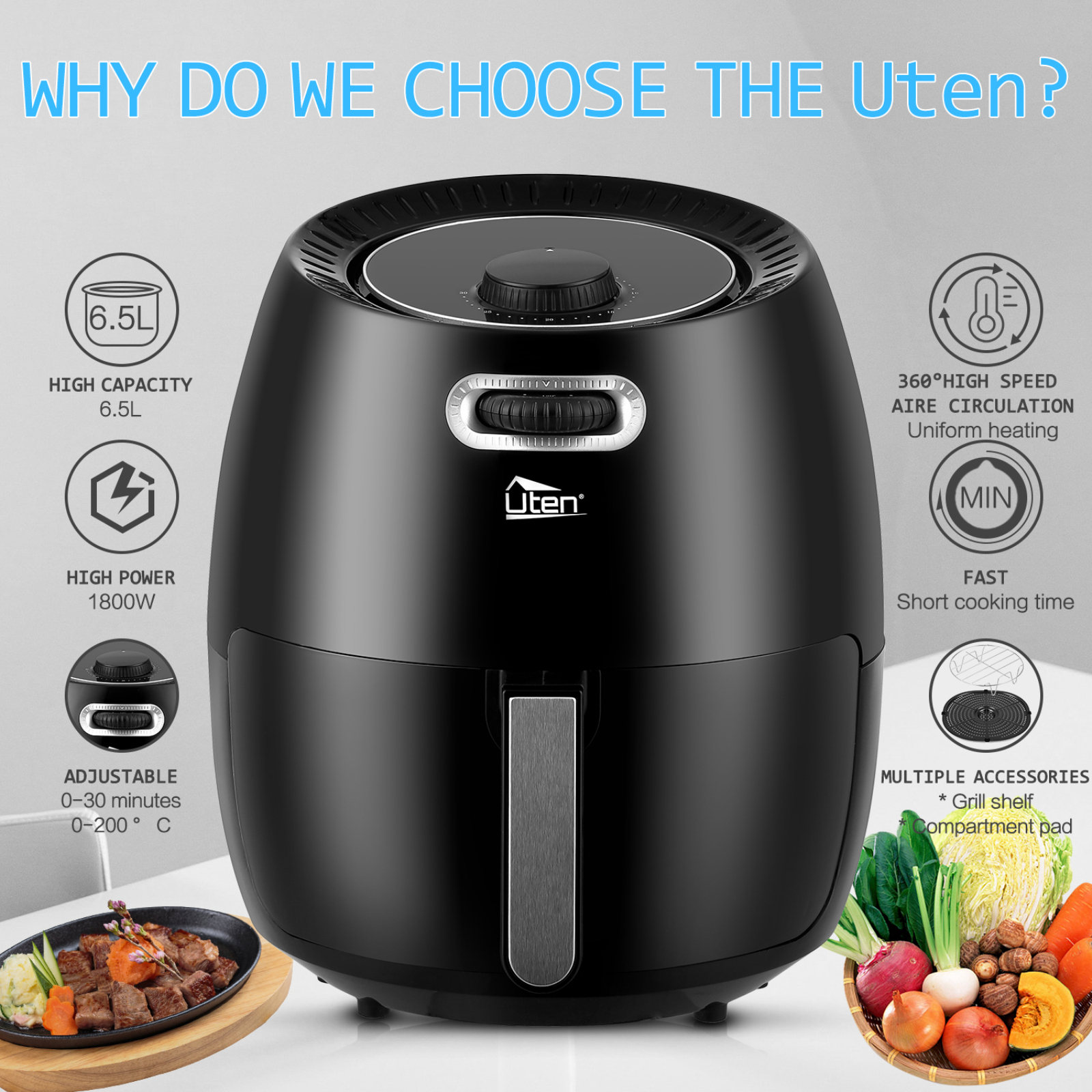 Smart air fryer 6.5 l