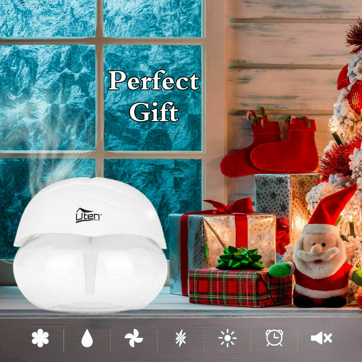 900 ml LED Luftbefeuchter mit 3 Öl Luftreiniger Lufterfrischer Aroma