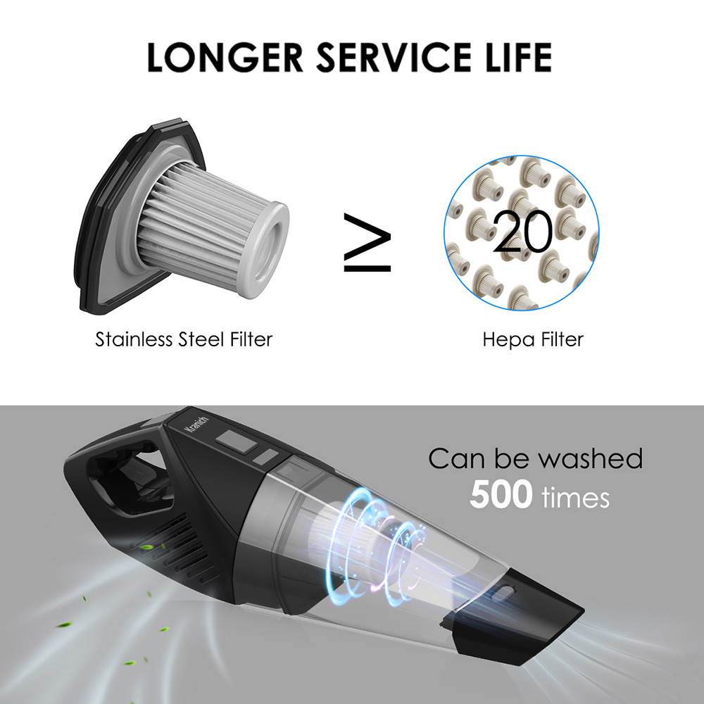 7000PA Wet&Dry Car Home Vacuum Cleaner Rechargeable Handheld Hoover