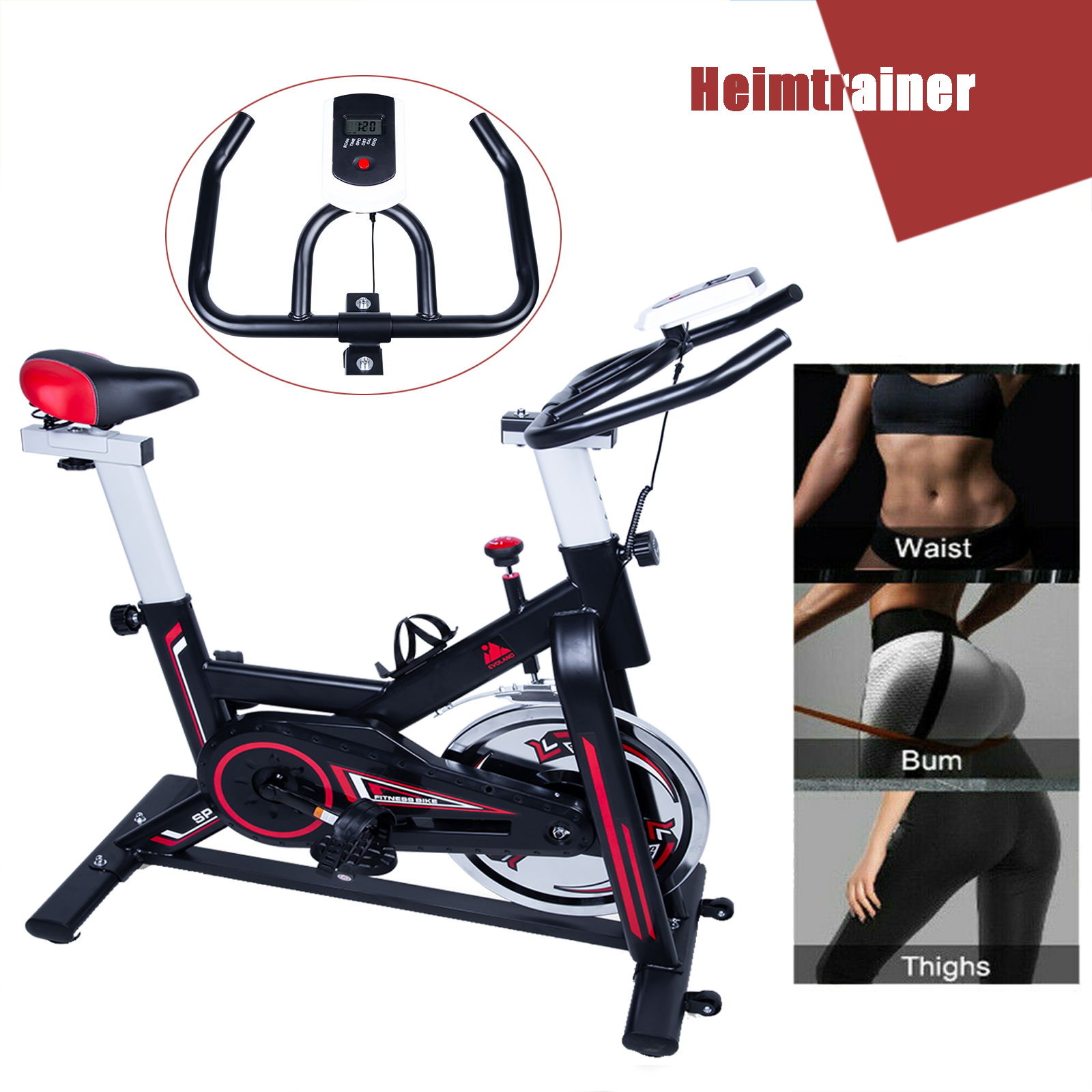 EVOLAND Heimtrainer Fitness Bike Trimmrad Fahrrad Indoor