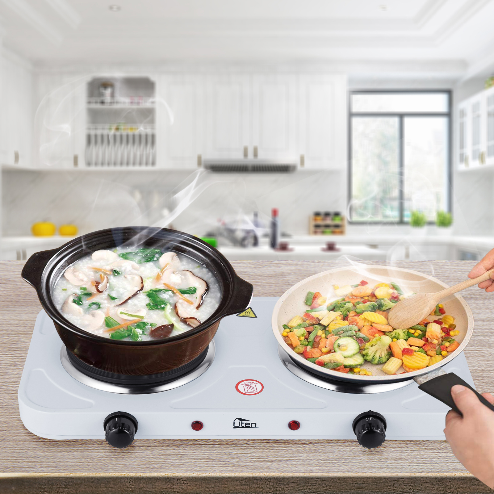 UTEN Hot Plate Hob 1/2KW Electric Portable Table Top Cooker Kitchen Burner  Stove